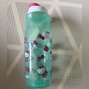 NWT! Hello Kitty Aqua Glitter Water Bottle Tumbler by Zak!